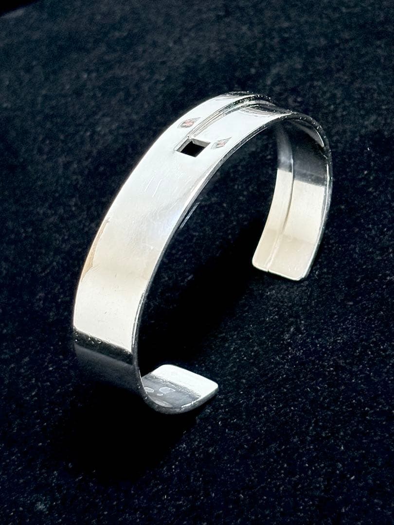 【90s Gucci】Gロゴシルバー925バングル