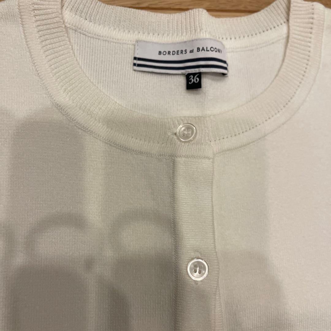 試着のみ☆ ボーダーズ　BORDERS at BALCONY カーディガン　白