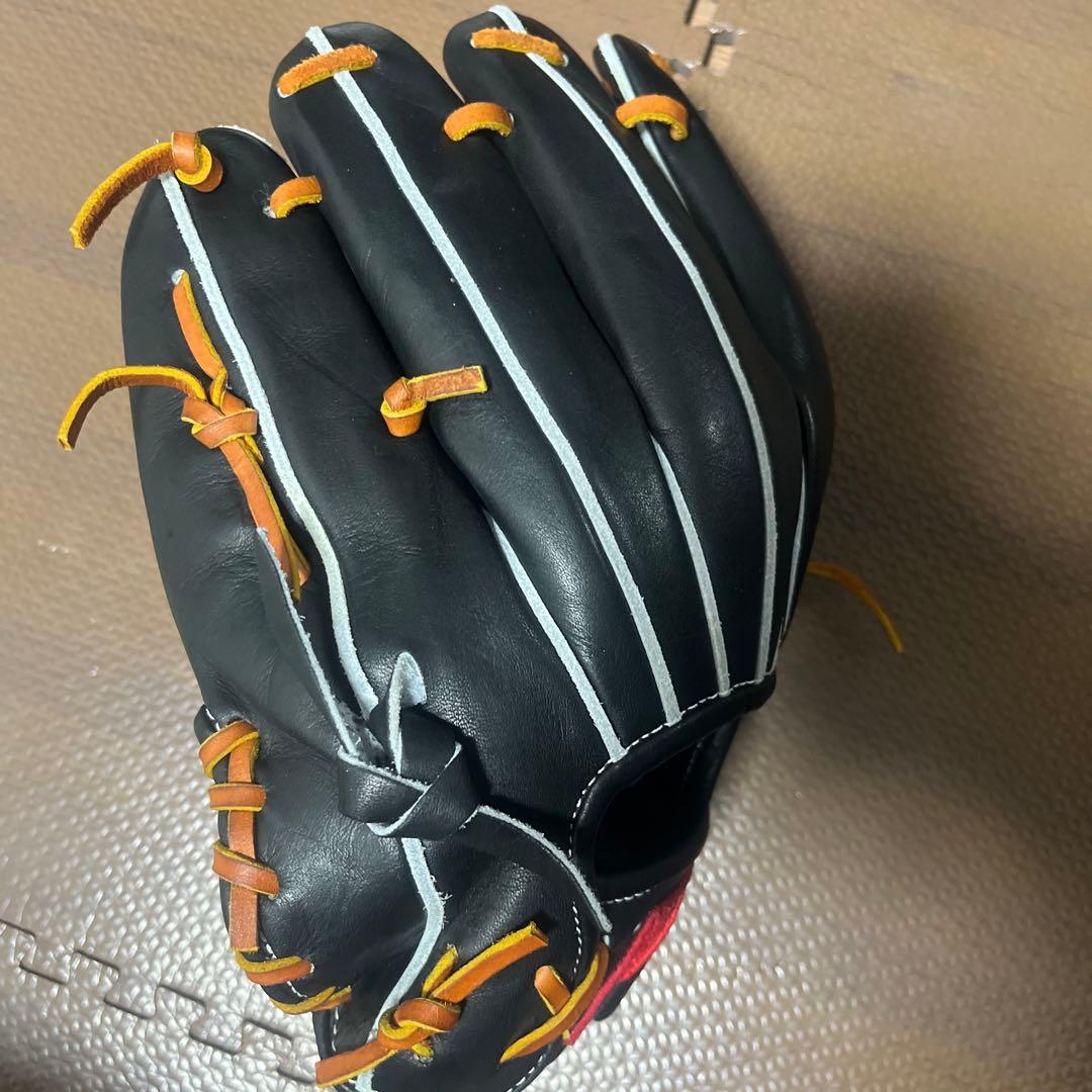 限定Donaiya 軟式グローブ 黒　DJNII 紐交換済み