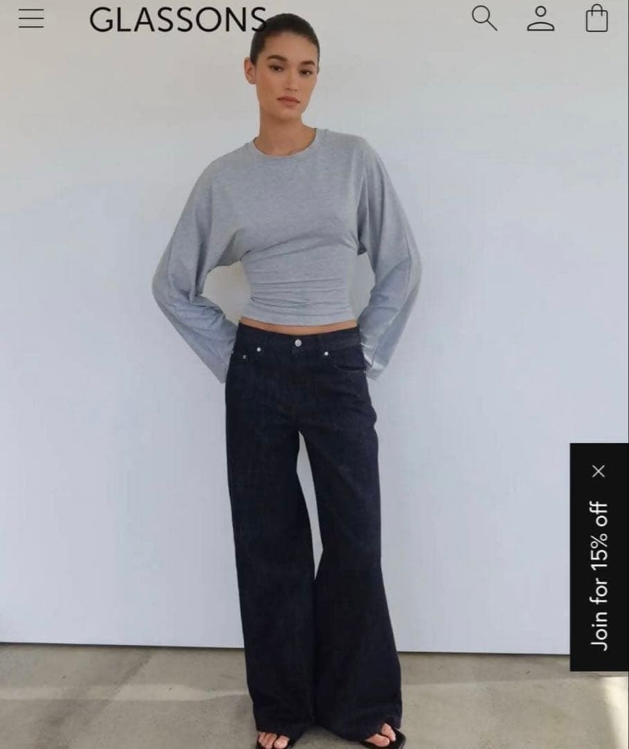 ボーダー　グレー　カットソー　glassons brandy melville