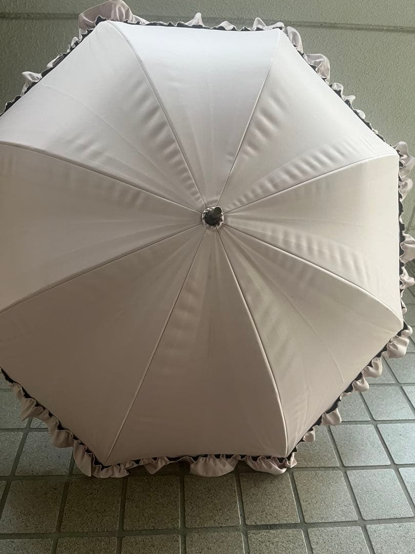 (茶々)Rose Blanc ロサブラン 日傘 長傘 フリル付き日傘