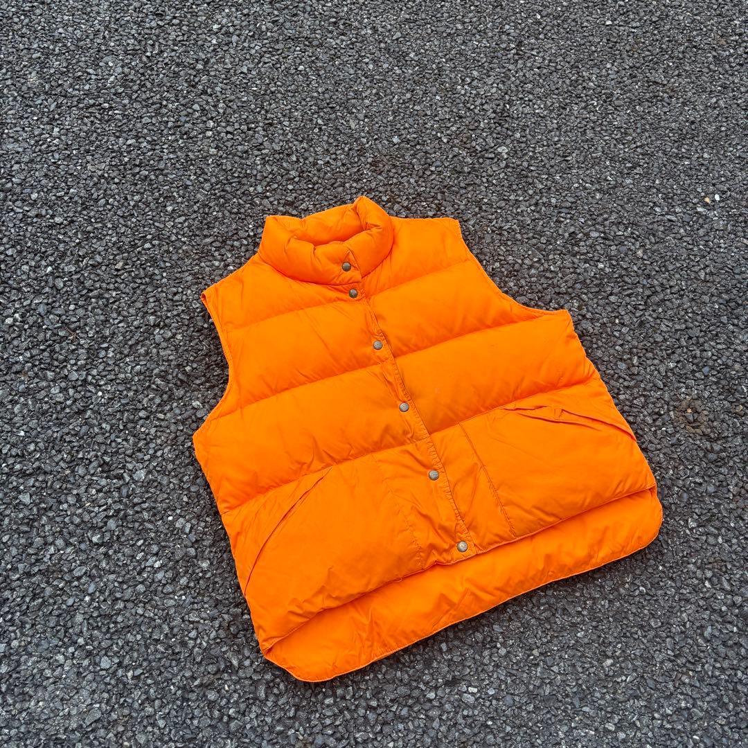 90s llbean ダウンベスト オレンジ ヴィンテージ レア 古着