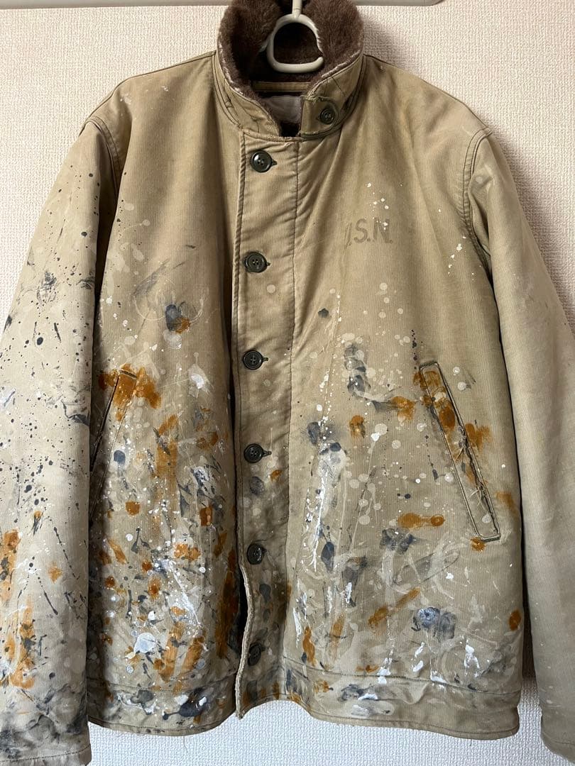 雰囲気抜群　40s 50s USN N1 デッキジャケット 米軍実物　大きめ