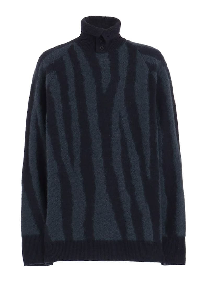 Y's ストライプタートルネックニット