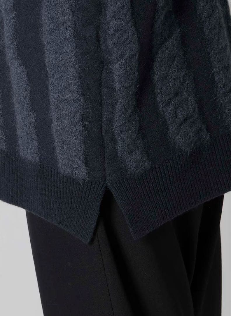 Y's ストライプタートルネックニット