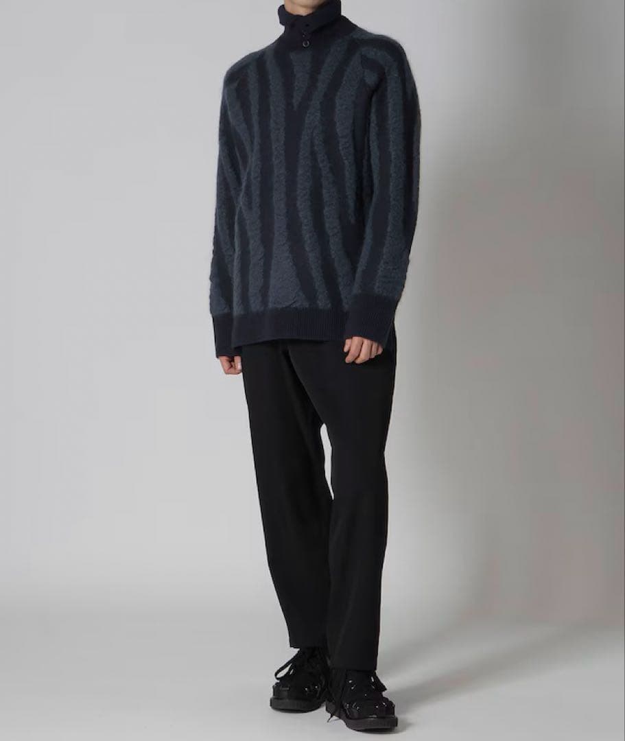 Y's ストライプタートルネックニット