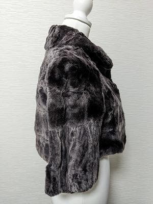 244　ホワイトベア　シェアードウィーゼル　ボレロ　ポンチョ　フリル　毛皮