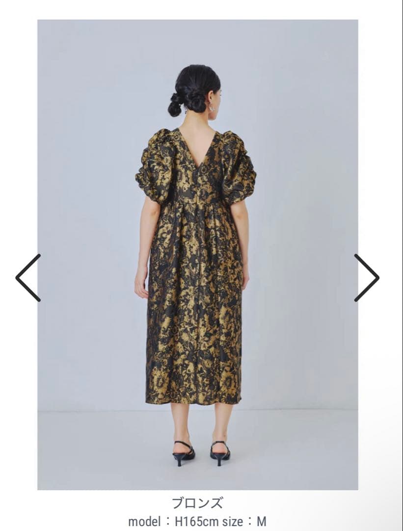 niana バブルスリーブジャガードドレス