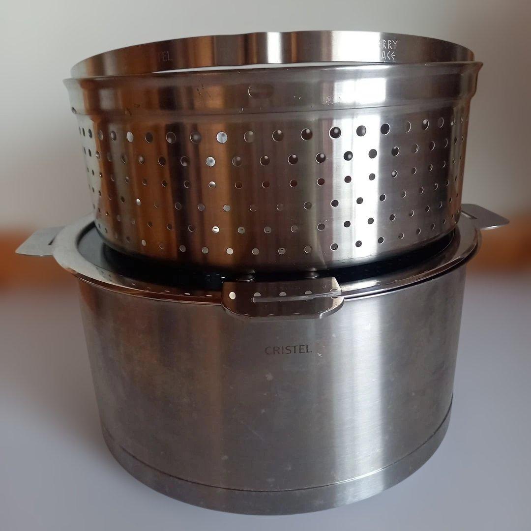 CRISTEL 両手鍋深型　24㎝　クッキングバスケット　蓋つき
