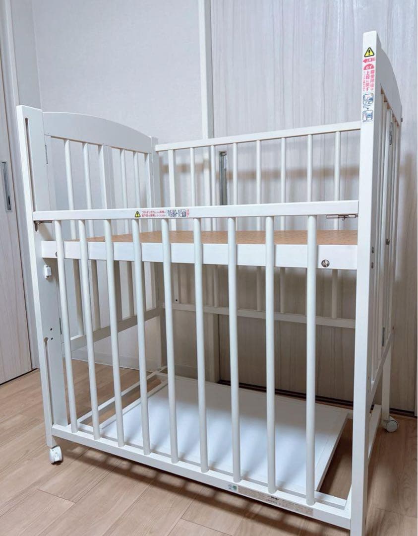 ワンタッチハイベッドプチ【ホワイト　900×600】 ベビーベッド ハイタイプ