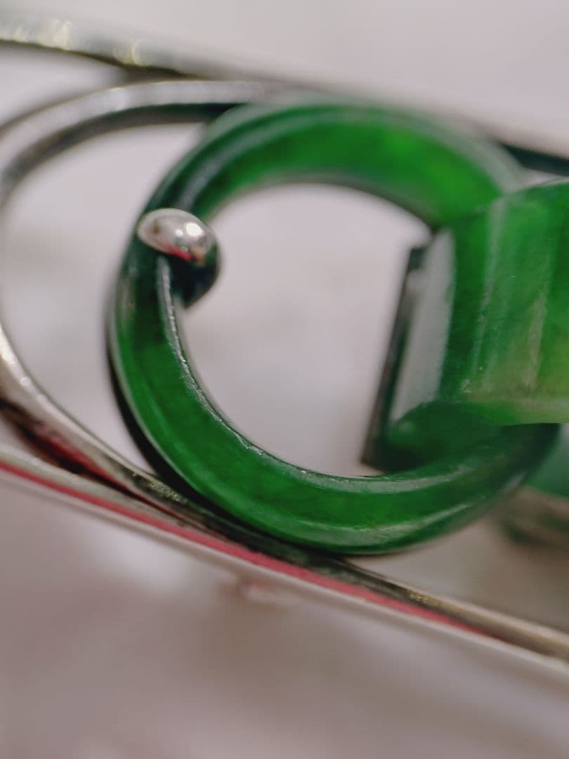 翡翠 ネックレストップ＆ブローチ ２ウェイ シルバー925