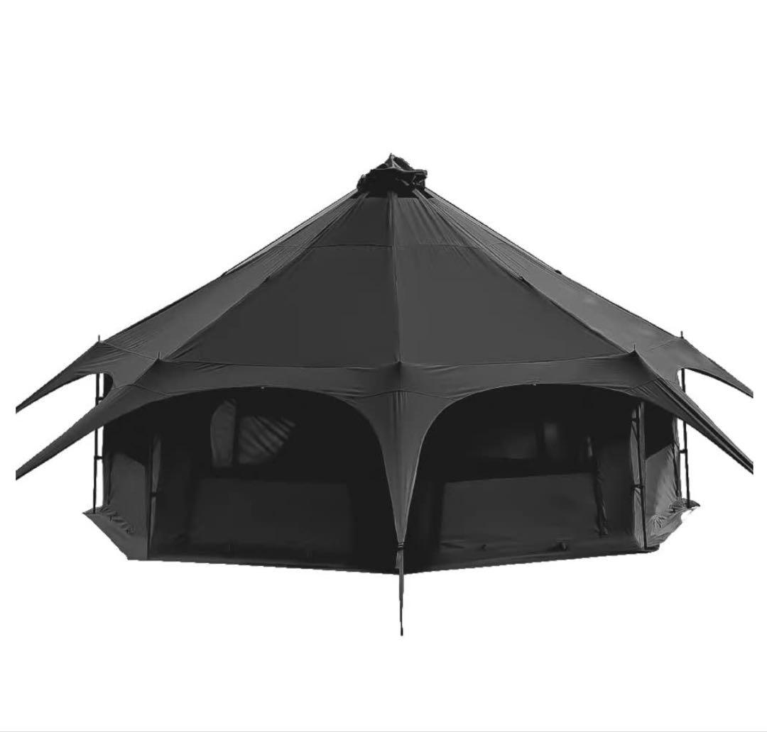 【廃盤品】KANGGOGO ベルテント 黒 TC 5ｍ　グランドシート付属