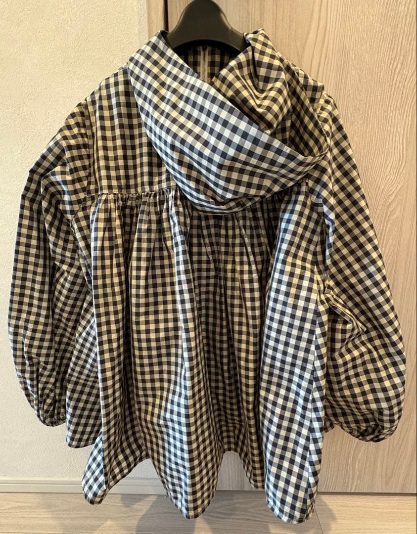美品　yori ギンガムチェックパーカー　ヨリ　日本製