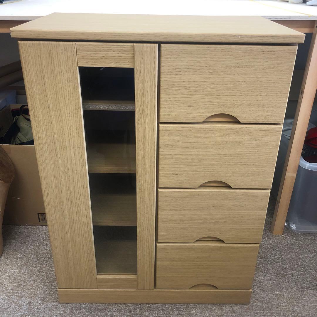 NITORI ニトリ サイドボード ナチュラル 4段チェスト 扉付き z127