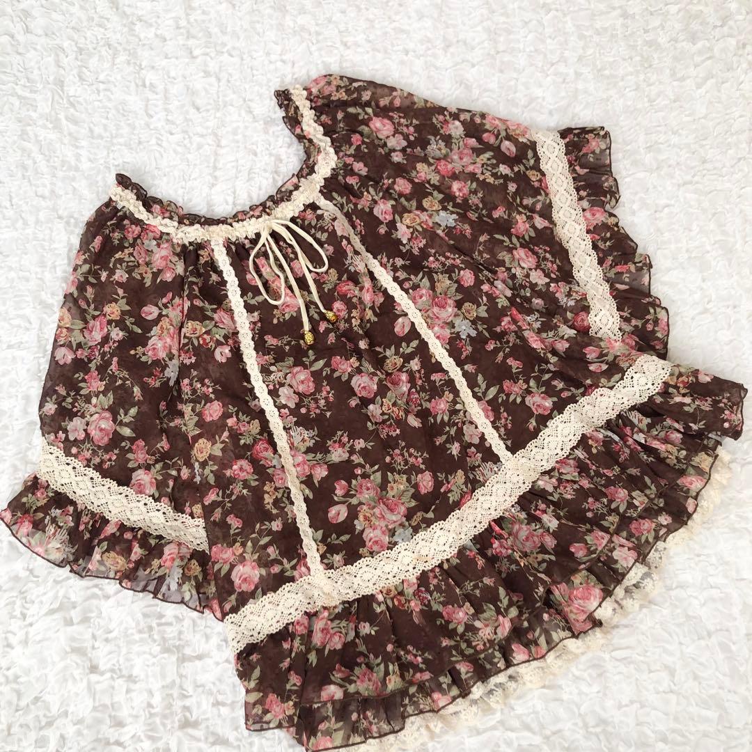 LIZLISA 希少　ワンピ風　コンビネゾン　花柄　スカパン　平成レトロ