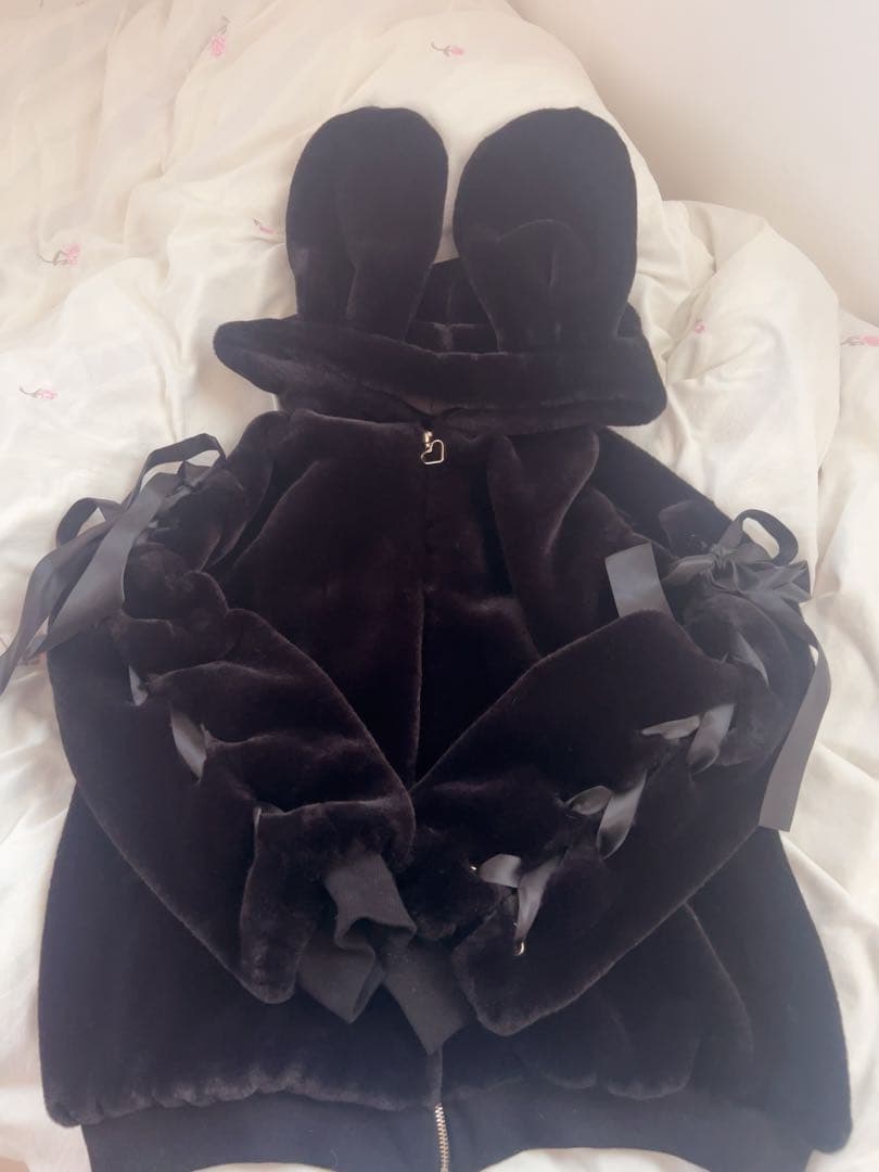 Pal elfy パルエルフィー うさ耳ファーコート ブラック