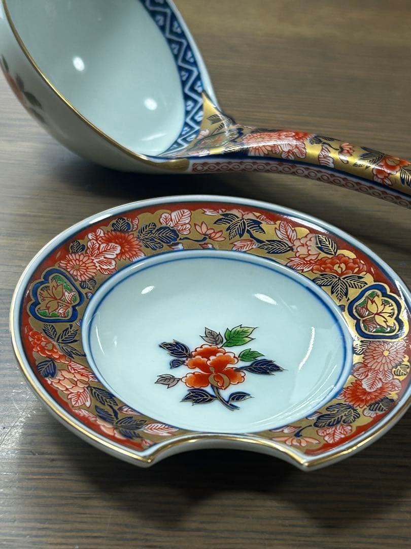 極錦　金彩古伊万里　有田焼其泉窯　お玉杓子