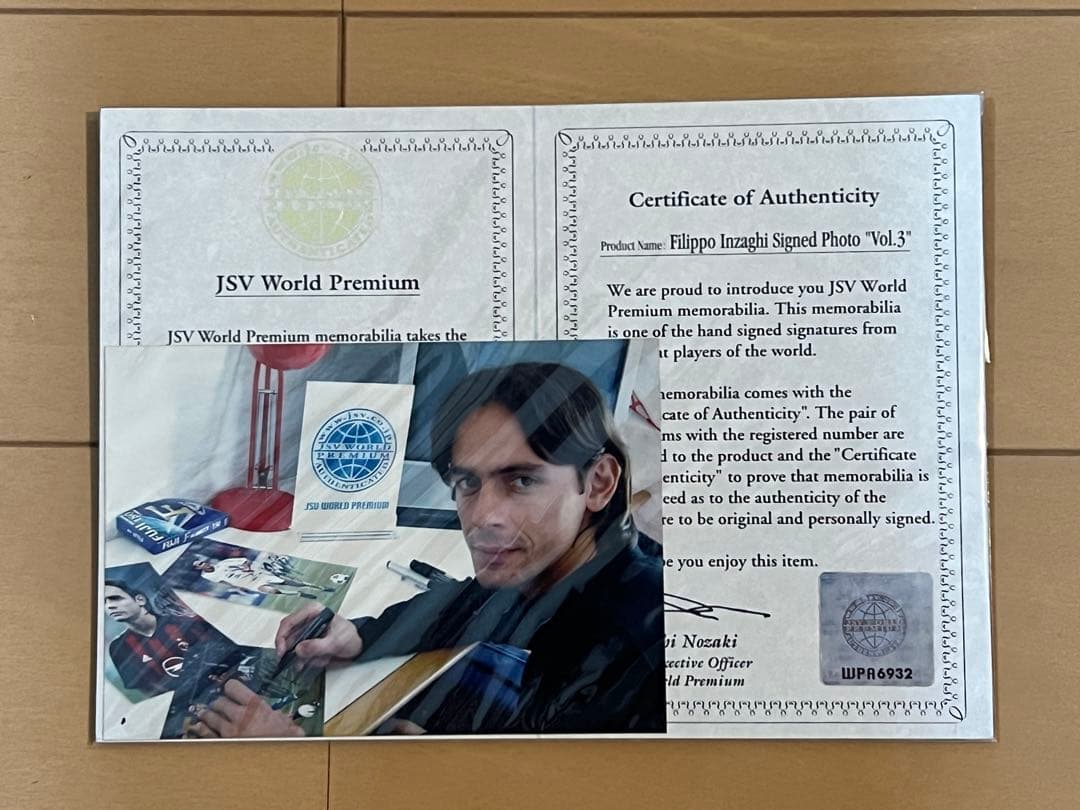 ACミラン　フィリッポ・インザーギ 直筆サイン入りフォト　フレーム付き
