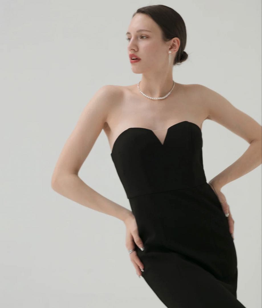 【LEJA LUXE】2WAYストーンペプラムビスチェマーメイドドレス