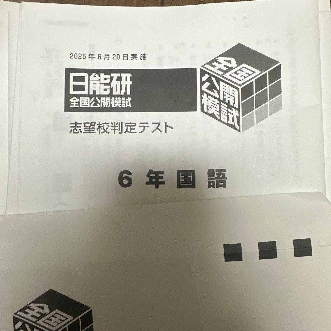 日能研全国公開模試6年前期フルセット2025年最新版アンサーガイド付き