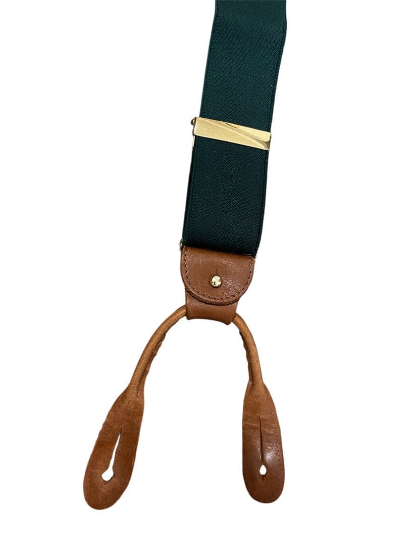 英国製 ポロラルフローレン ヴィンテージ Y型 ボタン式 サスペンダー 緑