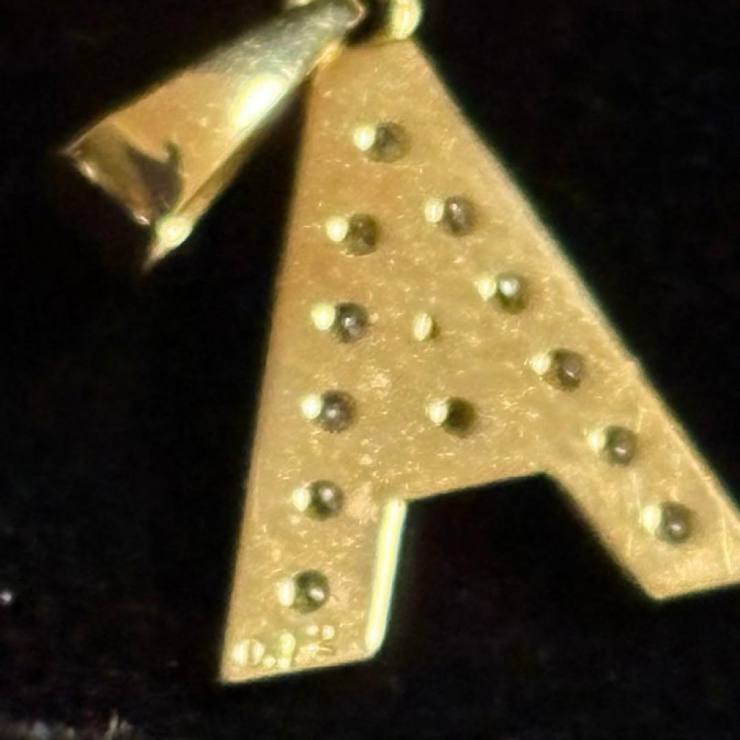 K18YG Aイニシャル ダイヤモンド ペンダントトップ レディース