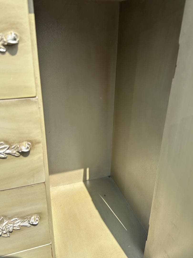 ビンテージ ロココ調 アンティーク風 木製 デザインキャビネット 棚 グリーン