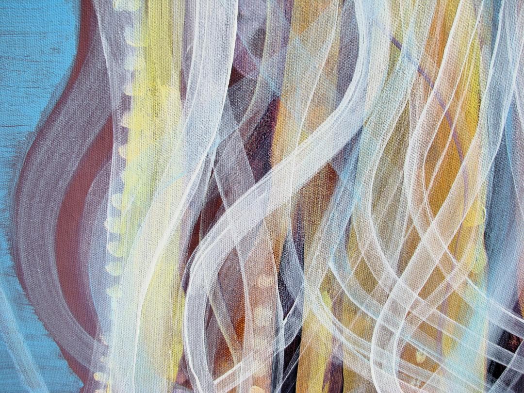 榊原由香子「Water Stream　No1」P12号,アクリル,ホノルルより