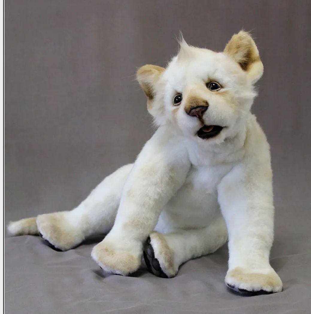 作家　ぬいぐるみ　アートドール　ホワイトライオン　テディベア