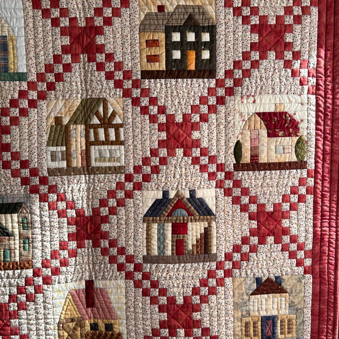 ハンドメイド パッチワーク ハウスタペストリー