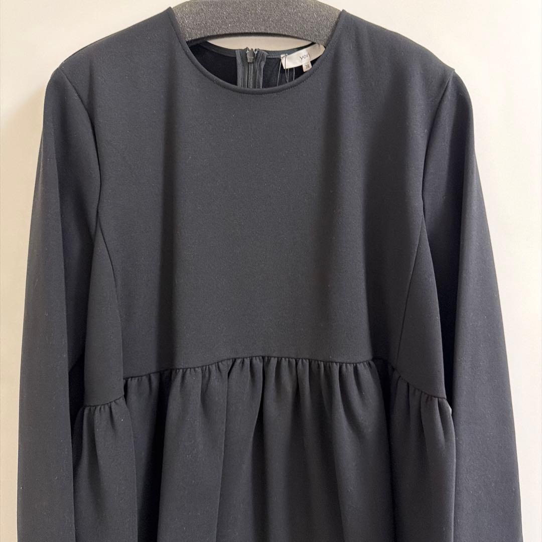 【新品未使用】yori ぬくぬくギャザーブラウス　ブラック 38