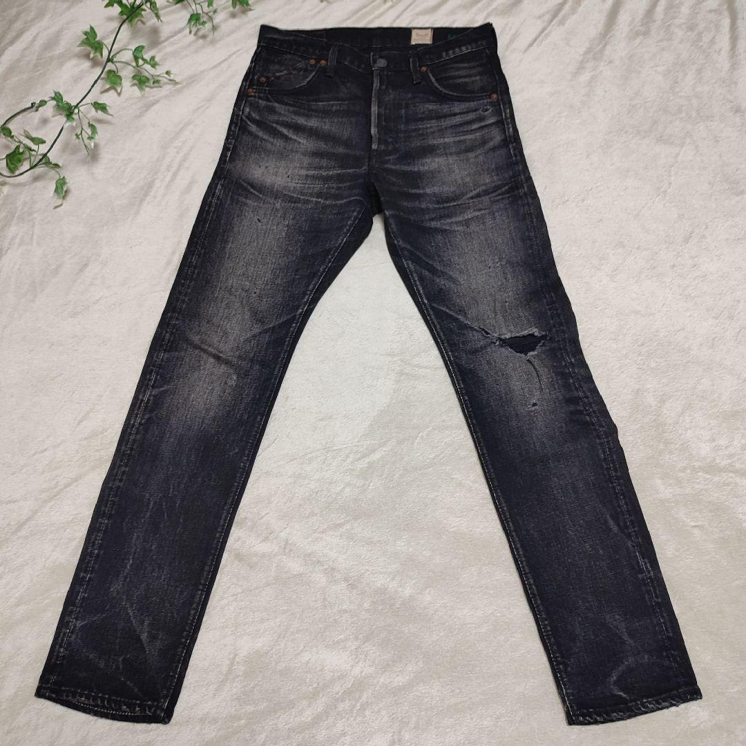 美品YANUK×BerBerJin デニムパンツブラックW28ヴィンテージ藤原裕