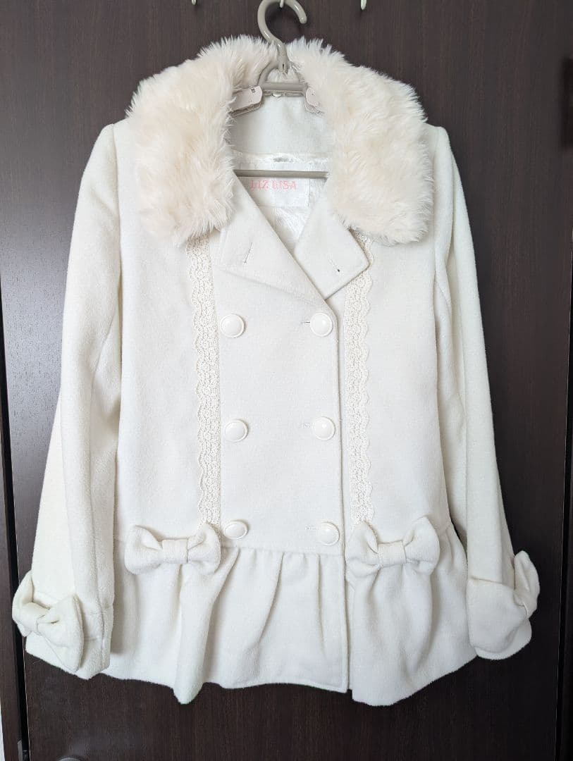 LIZLISA ファー襟 ダブルコート サイズ０　※難あり
