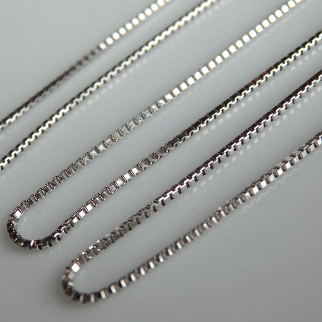 八割れ猫　プラチナネックレス　ベネチアンチェーン　フリーアジャスター付き