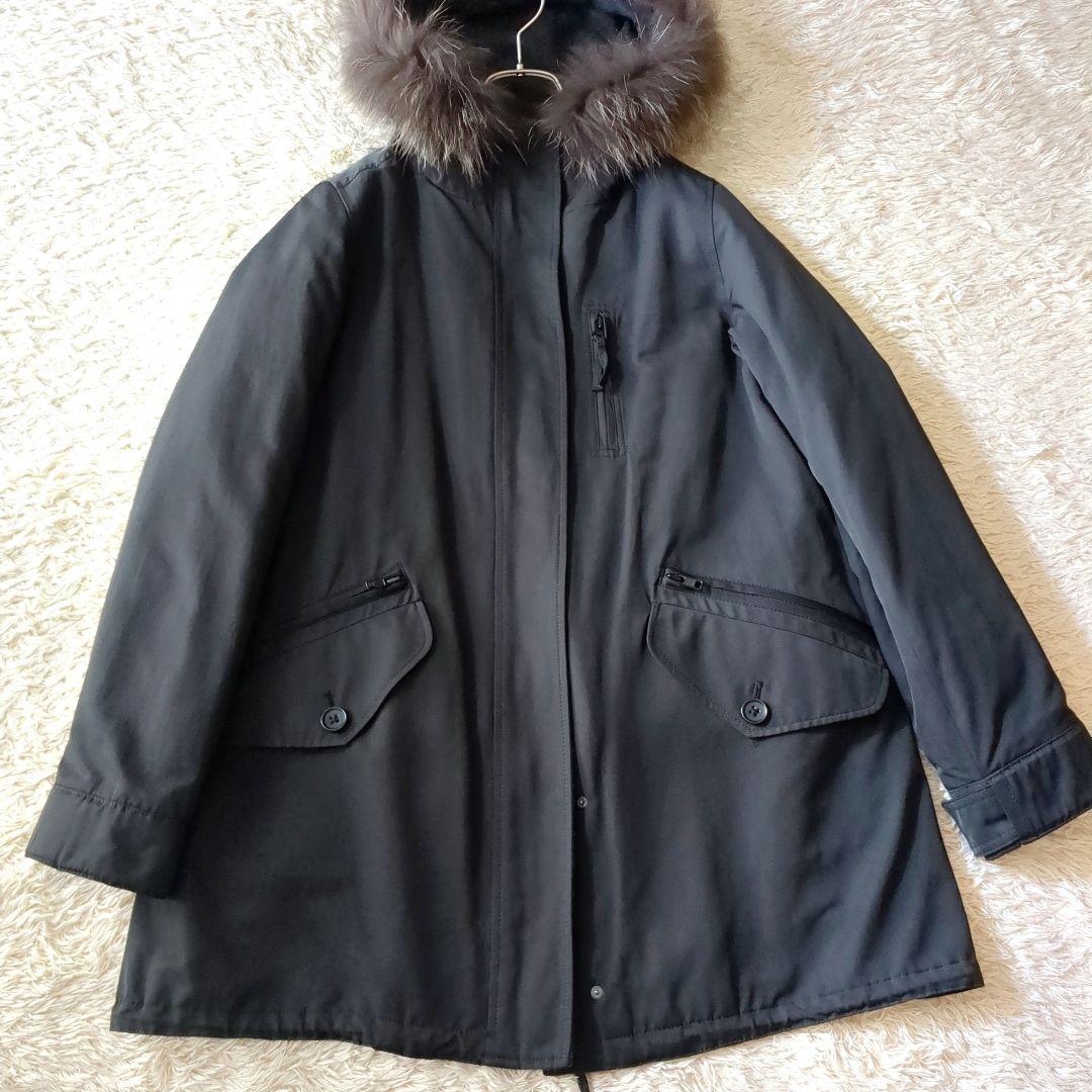 美品♥希少【23区】4way ダウンライナー モッズコート ファーフード 黒40
