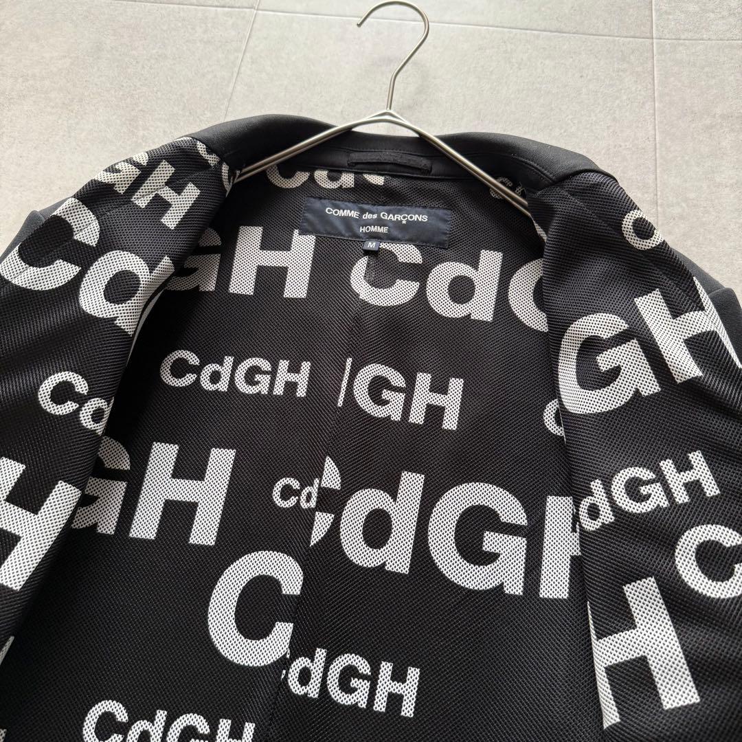 コムデギャルソンオム　ジャケット　ロゴ　メッシュ　黒　AD2019