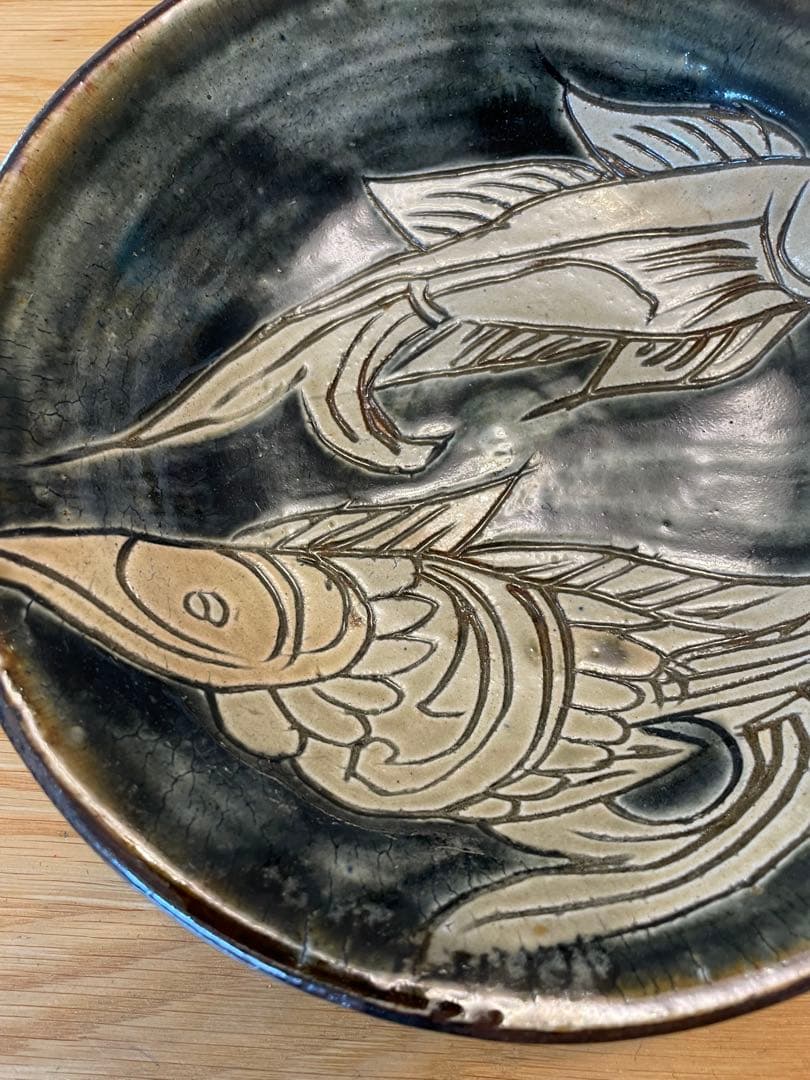 金城次郎 壺屋時代 魚紋皿／直径22cm 民藝