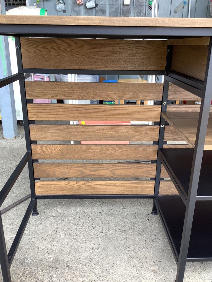 ロウヤ キッチンカウンター キッチンラック インダストリアル ゴミ箱収納