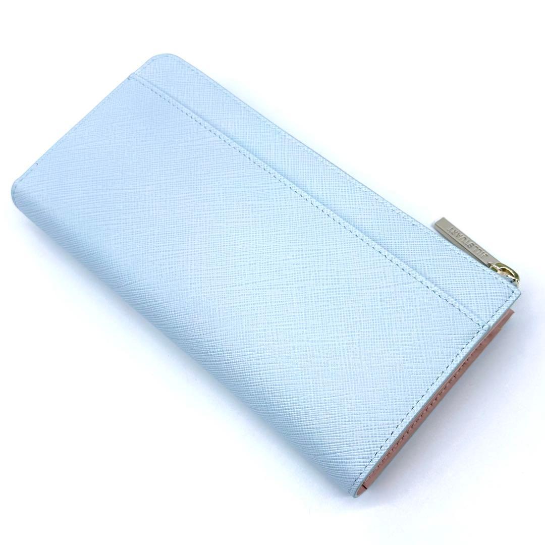 未使用✨ジルスチュアート グローリア 長財布 L字ZIP レザー アイスブルー