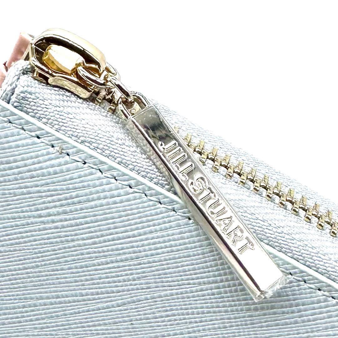 未使用✨ジルスチュアート グローリア 長財布 L字ZIP レザー アイスブルー