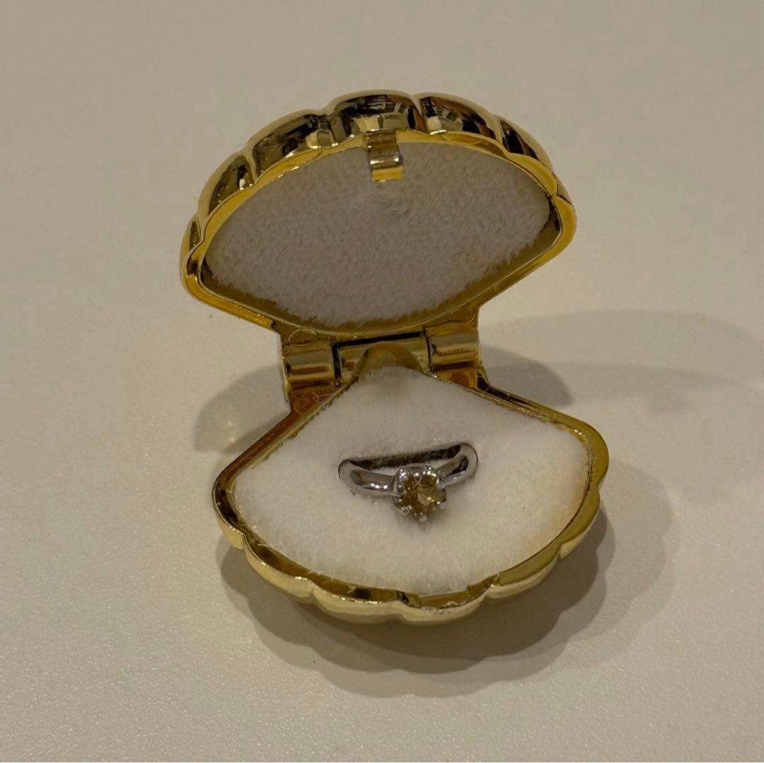 ジュエリーマキ　ベビーリングLovety11月誕生石シトリントパーズ　PT850