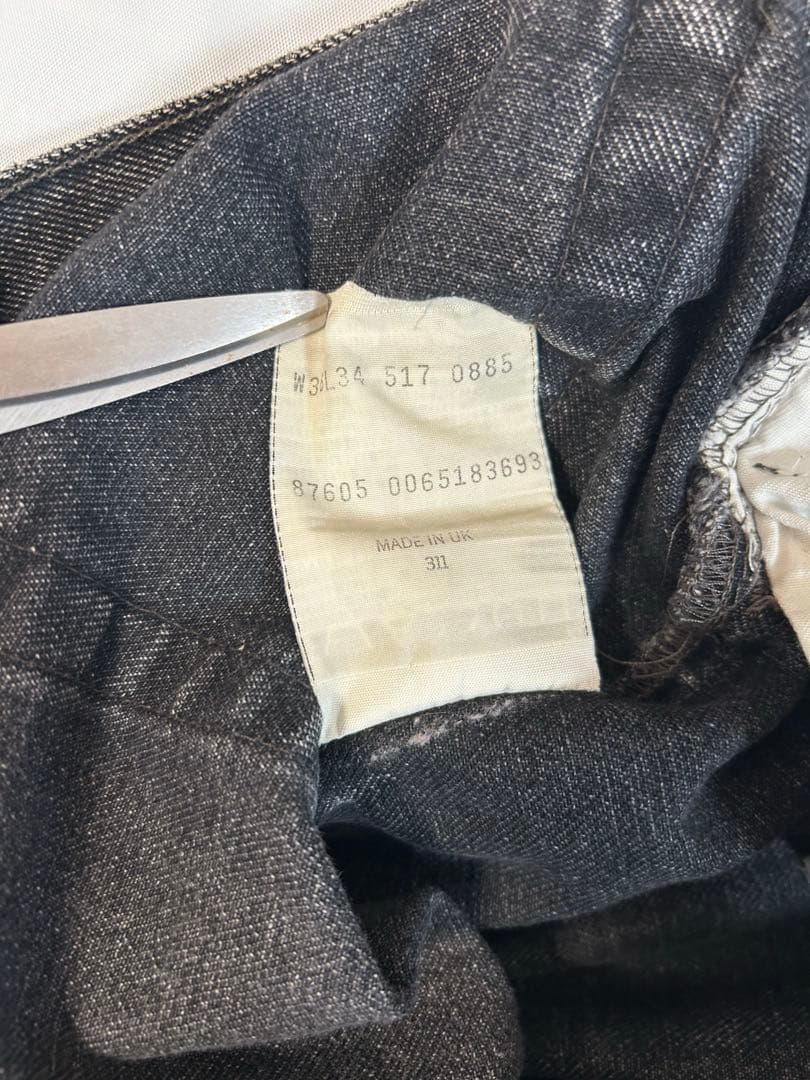 85年製 517 ブラック ユーロリーバイス UK製 ブーツカット W35L34