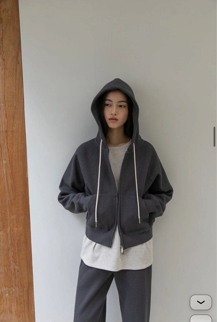 トップス OHOTORO Nap Waffle Zipper Hoodie