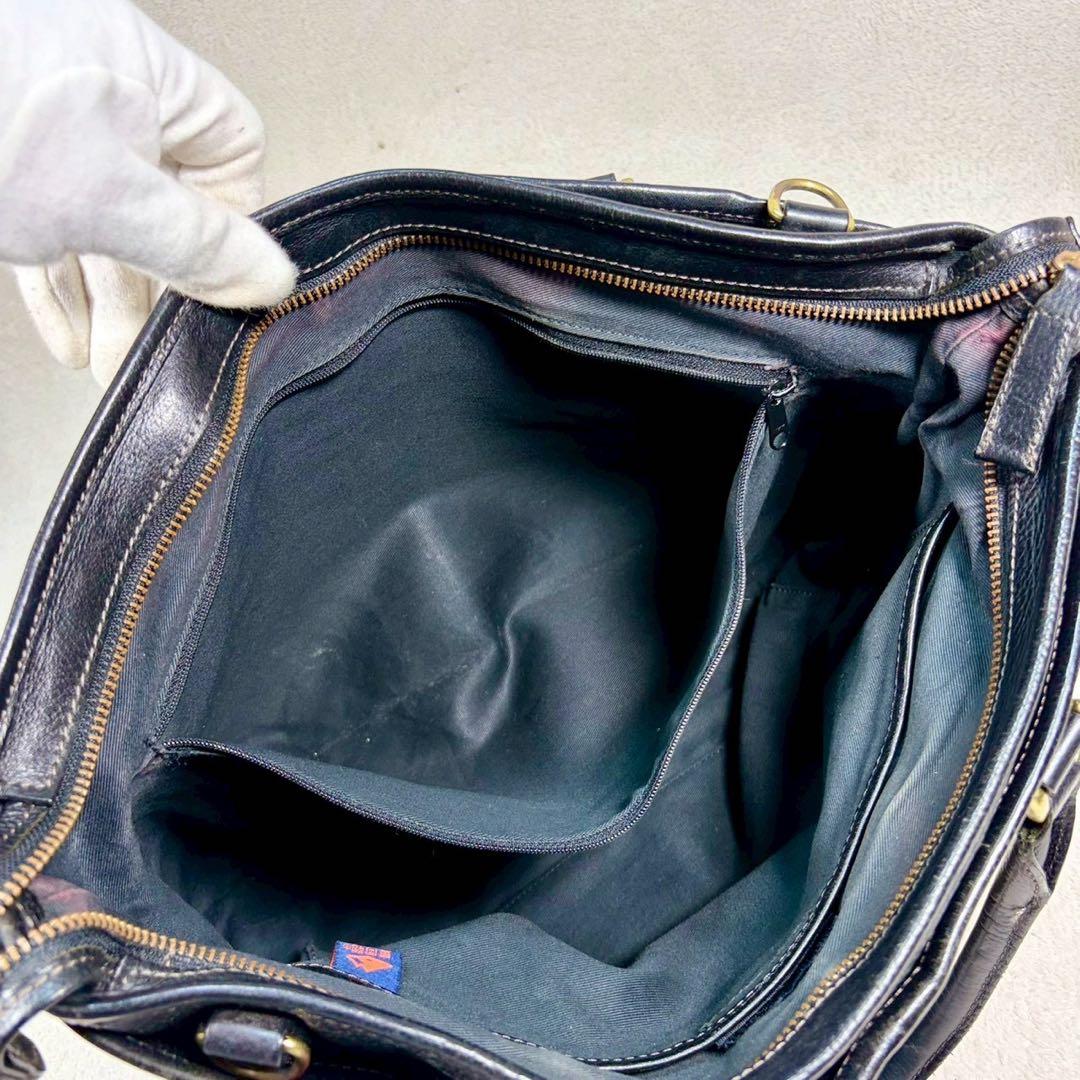 【美品✨】豊岡鞄　本革　ビジネスバッグ　シボ牛革　2way A4収納　ショルダー