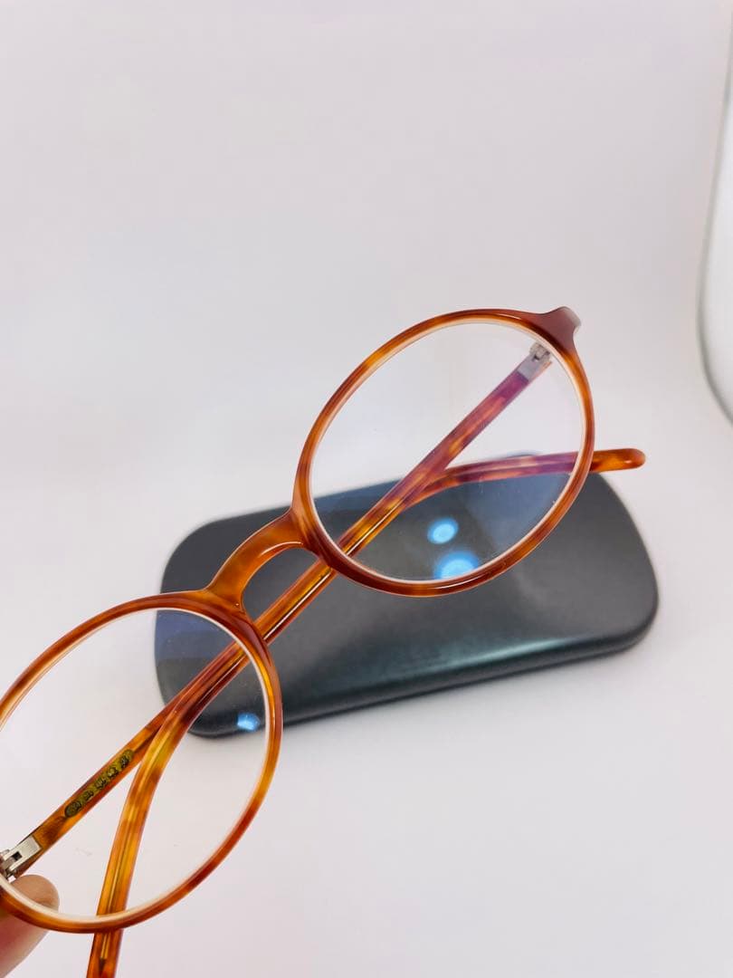 Hakusan 白山眼鏡店 日本製 メガネ 鼈甲色フレーム　オーバル型　59
