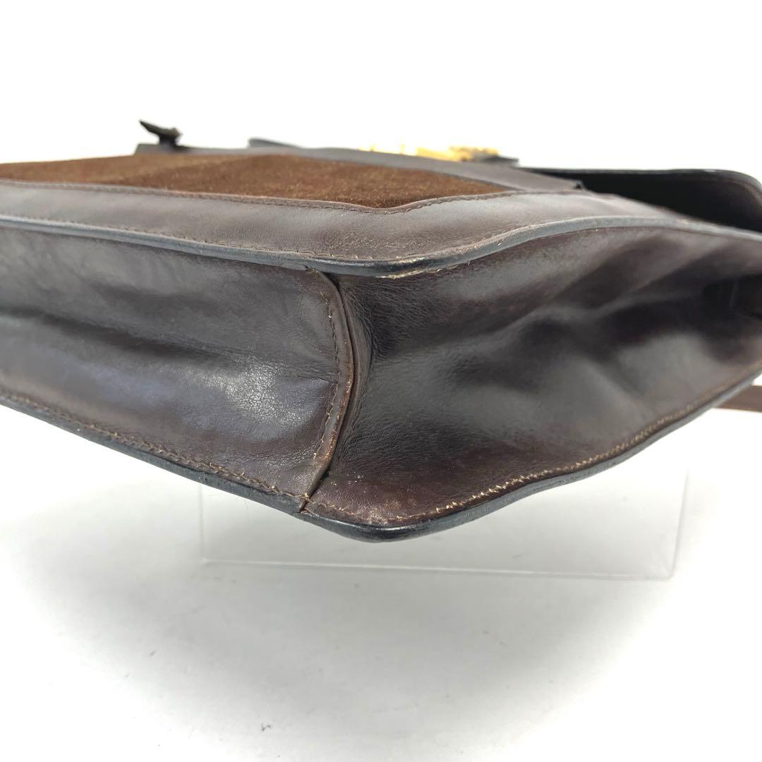 ヴィンテージ☆グッチ☆パフューム☆ショルダーバッグ☆シェリーライン☆革☆ブラウン