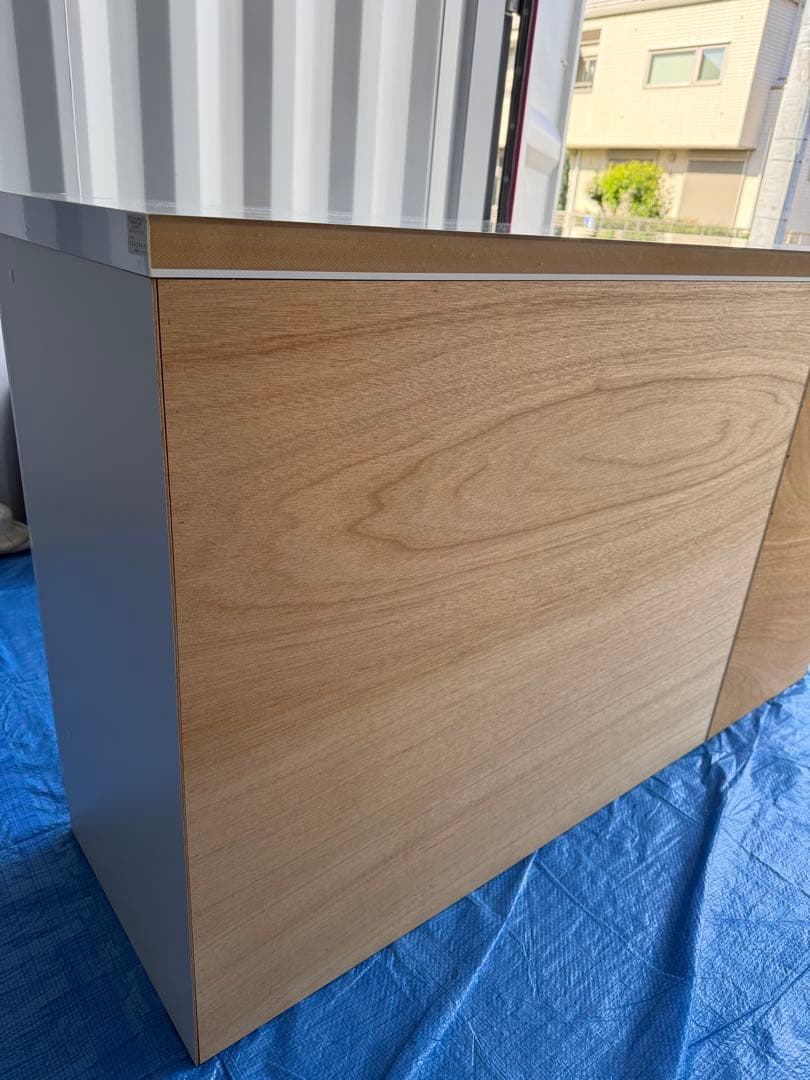 パモウナ　EMA-1400 パールホワイト 収納キャビネット