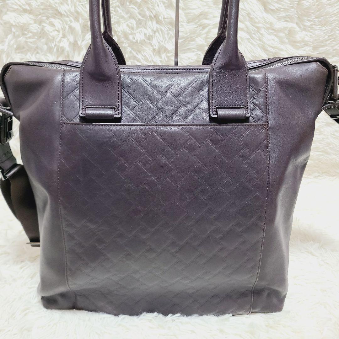 【希少】TUMI　ビジネスバッグ　ロゴ型押し　オールレザー　2WAY　A4収納