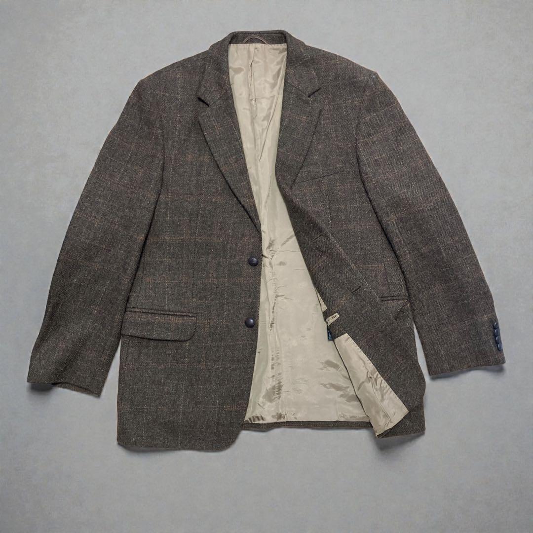 ハリスツイード80~90s USA製 ウール ツイードパッチテーラードジャケット