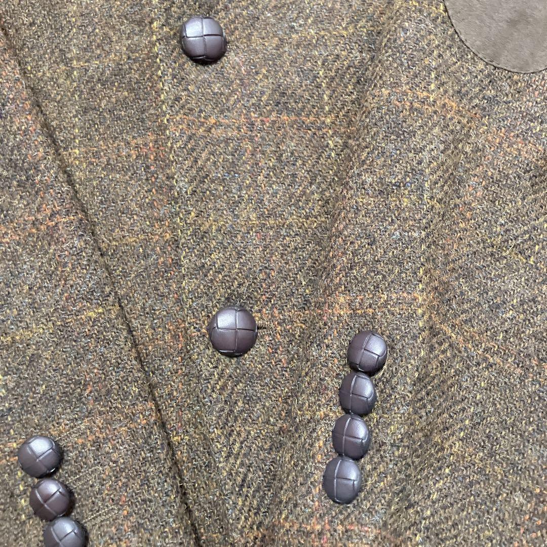 ハリスツイード80~90s USA製 ウール ツイードパッチテーラードジャケット